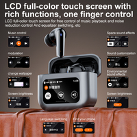 OEM personalizado nuevo diseño inalámbrico ANC auriculares con cancelación de ruido LED Color pantalla táctil auriculares V5.4 auriculares de música para juegos