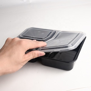 Microwave Takeaway BPA Free Plastic Food Containers Lids 3 Compartment Disposable Leak Proof Eco-Friendly <strong>Meal</strong> <strong>Prep</strong> Lunch <strong>Box</strong> - Product Image 3