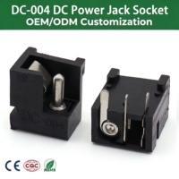 Prise d'alimentation CC DC-004, 3 broches, traversante, femelle, 5,5x2,1 mm, 5,5x2,5 mm, connecteur de charge CC pour montage sur circuit imprimé