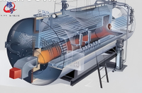 Chaudière à vapeur industrielle horizontale à tubes de fumée à refoulement humide, entièrement automatique, à gaz et à mazout, haute performance, YINYU, garantie 2 ans