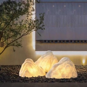 Passerelle <span class=keywords><strong>LED</strong></span> à énergie solaire pour pelouse, jardin, voie lumineuse, lumières décoratives en pierre, ornement de nuit, galets pour décoration de jardin extérieur - Product Image 4