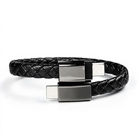Câble de données USB-C en cuir tressé portable, bracelet de charge tendance
