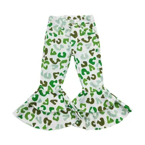 2024 Saint Patrick green leopard denim pants girls jeans high quality baby kids Saint Patrick clothes wholesale boutique RTS