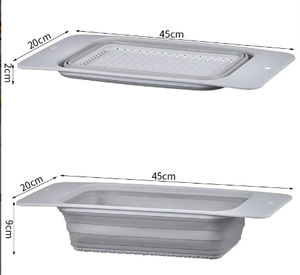 Panier de drainage rectangulaire pliable en polypropylène pour le lavage des légumes et des fruits - Product Image 3