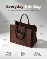 Sac fourre-tout en toile pour femmes, multi-poches, pour le travail, les voyages, l'ordinateur portable, couleur personnalisée disponible
