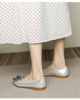 Chaussures plates à bout pointu sexy de haute qualité pour femmes et filles, avec nœud, semelle en caoutchouc confortable, chaussures plates décontractées pour femmes