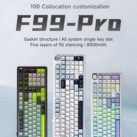 Nouveau clavier mécanique ergonomique en plastique AULA F99 PRO avec rétroéclairage RVB, touches personnalisables, pour jeux, saisie, bureau, usage domestique, ordinateur de bureau