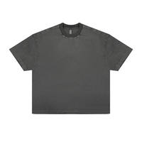 T-shirt lourd blanc de luxe de haute qualité 100 coton pour hommes T-shirt Vintage Wash T-shirts unis avec logo Personnaliser T-shirt
