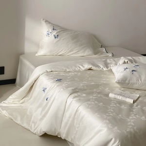 Ensemble de housse de couette en coton Lyocell personnalisé couette douce brodé papillon Jacquard Animal <span class=keywords><strong>Drap</strong></span> De Lit peau proche confort - Product Image 3
