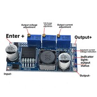 Módulo Convertidor Buck LM2596S de Alta Eficiencia 3A, Entrada 3-40V, Salida 3-40V, Placa de Alimentación Ajustable con Pantalla