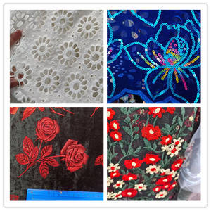 여자의 결혼식 드레스 여자 소년을위한 사용자 정의 흰색 꽃 자수 레이스 불룩한 100 폴리 에스테르 통기성 메쉬 직물 - Product Image 4