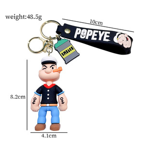 Nueva caricatura Anime Popeye marinero dibujos animados 3D figuritas personaje llavero goma suave PVC Popeye llavero para bolsa mochila regalos - Product Image 4
