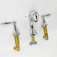 Robinet de lavabo en or en forme de dauphin SAMTOU pour salle de bain, 3 pièces, robinet de lavabo pour se laver les mains