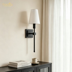 Custom Handmade Modern Luxury Brass Fabric Shade <b>Wall</b> <b>Sconce</b> 1-<b>Light</b> for Bedroom Living Room Hallway Staircase Villa OEM ODM - Product Image 4