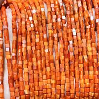 Orange Haizhu Corail 3X3mm Carré Bambou Corail Cube Mini Bébé Perles Bijoux De Mode Bracelet Collier Pierre Accessoires