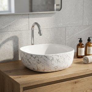 Offre spéciale Lavabo ovale moderne en céramique rose mat Lavabos de salle de bains d'hôtel Meuble de toilette avec égouttoir - Product Image 6