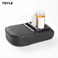 Vente en gros : Console centrale multifonctionnelle pour voiture avec couvercle en cuir, rangement pour mouchoirs et porte-gobelet intégré