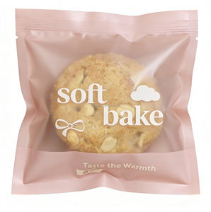 Sachets en plastique personnalisés de qualité alimentaire pour emballage individuel de biscuits, beignets et pâtes à biscuits, avec fenêtre transparente et trois côtés thermosoudés - Product Image 5