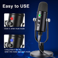 Microphone de jeu à condensateur USB pour PC PS4 PS5 Mac Microphone d'ordinateur à motif polaire cardioïde-pour l'enseignement et les téléphones intelligents