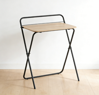 Meuble de maison, table basse pliante, table d'appoint pliable, salon moderne, MDF+fer, bureau portable pour ordinateur portable