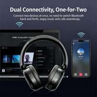 Headphone Nirkabel Over-Ear 2026 Terbaru, Koneksi Multipoint, Headset Dual Mode Kabel & Nirkabel, DJ untuk 5.3 ANC IPX4