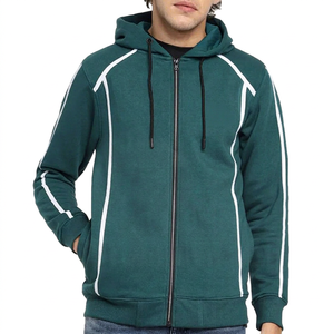 Sudadera con capucha para hombre, nueva colección de invierno, color liso, informal, con cremallera, a prueba de viento, transpirable, a la moda, holgada y gruesa. - Product Image 1