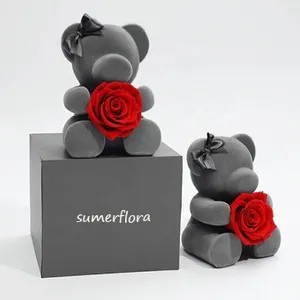 보존 장미 SumerFlora 크리 에이 티브 선물 발렌타인 데이 2022 맞춤형 선물 아이템 몰려 들고 테디 베어 수제 장미 선물