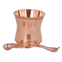 Puja Patra en cuivre pur de conception solide bien conçu avec ensemble de cuillères Achmani Ustensile en cuivre pour Poojan But pour la vente à l'exportation