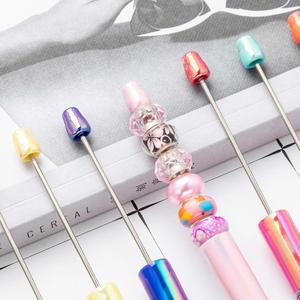 New Uv Gradient Bead - Creative Diy Plastic Ballpoint <b>Pens</b> for Students & Craft Lovers - Product Image 2