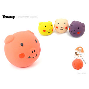 Giocattolo da masticare per animali domestici in lattice a forma di testa di maiale da 7 cm - Product Image 1