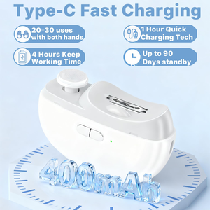 Coupe-ongles rechargeable en plastique avec lumière, ouverture large, coupe-ongles électrique portable pour les personnes âgées - Product Image 3