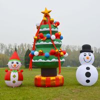 Árbol de Navidad Inflable Gigante Personalizado, Resistente al Agua, con Estrella y Base con Caja de Regalo, para Decoración de Eventos en Centros Comerciales