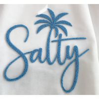 Patchs thermocollants personnalisés en chenille épaisse avec lettres brodées en forme de palmier pour vêtements et t-shirts – Collection été