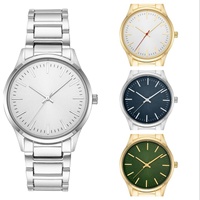 Logo OEM Tahan Lama Sederhana Modis Tahan Air 3BAR Tahan Gores Tali Baja Tahan Karat Jam Tangan Analog Klasik Quartz
