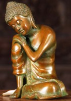 Statue de Bouddha hindou en bronze coulé en gros, sculpture de Bouddha debout en laiton