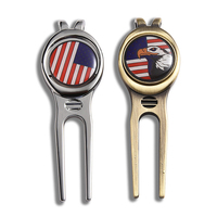 Outil de réparation de divots de golf personnalisé en métal et plastique, couteau papillon magnétique vierge, clip de chapeau de golf, marqueur de balle de golf, logo personnalisé