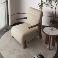 Fauteuil d'appoint en teck de style vintage, siège lounge design moderne pour villa