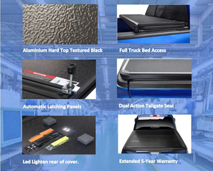 2025 accesorios de coche retráctil duro Tri Fold cubierta rodillo tapa obturador camioneta superior enrollable Tonneau cubierta para Toyota <span class=keywords><strong>Hilux</strong></span> - Product Image 3