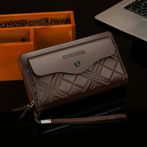 <span class=keywords><strong>Pochette</strong></span> d'Affaires <span class=keywords><strong>de</strong></span> <span class=keywords><strong>Luxe</strong></span> en Cuir PU Vintage pour Hommes avec Logo Personnalisé, Style Minimaliste, Multi-Compartiments, Sac Gorchis - Product Image 3
