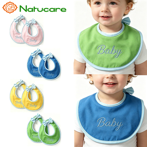 Set di Bavaglini e Panni per Neonati in Cotone 100% con Motivo Natalizio Ricamato, Stile Classico a Quadretti <span class=keywords><strong>Rosa</strong></span> - Product Image 3