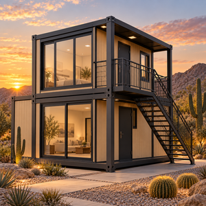 Casa Contenedor Moderna con Paredes de Vidrio y Estructura Metálica, Diseño de Espacio de Vida Rectangular - Product Image 4