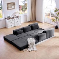 Canapé sectionnel moderne en velours côtelé avec module chaise longue pour salon, appartement, hôtel