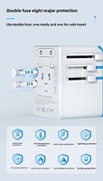 Adaptor Universal Desain All-In-One Pengisian Cepat 20W untuk Perangkat dengan 2 Port USB-A dan 3 Port USB-C Soket 2AC untuk Ponsel