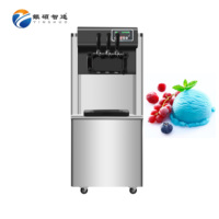 Machine à glace industrielle pour fruits et noix, lait et eau, à économie d'énergie, haute efficacité, entièrement en acier inoxydable, usage commercial, 3 saveurs