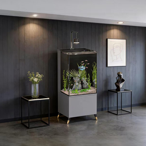 Premium Ultra-Klares Glas-Aquarium mit Ständer und <span class=keywords><strong>LED</strong></span>-Beleuchtung Komplettset Modernes Wohnzimmer-Esszimmer-Aquarium Sofort Genussfähig - Product Image 6