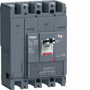 เบรกเกอร์แบบปรับแต่งได้ HEW401JR พร้อมเคส Hagers รุ่น h3+ P630 LSI 4P 70kA 400A ปรับค่าได้ พร้อมระบบ Neutral - Product Image 1