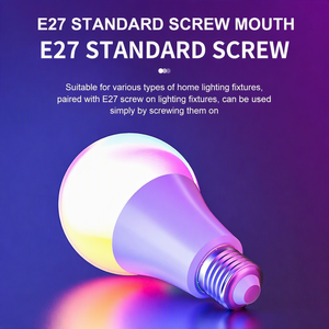หลอดไฟ LED อัจฉริยะ ขั้ว E27 ควบคุมผ่านมือถือ เปลี่ยนสีได้ RGBCW ปรับแสงบรรยากาศได้ รุ่น A19 ทรงกลม ลายกราฟฟิตี - Product Image 2