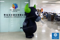 Costume de marche gonflable interactif de dessin animé de mascotte de taureau mobile gonflable de publicité de taille de Offre Spéciale 2m