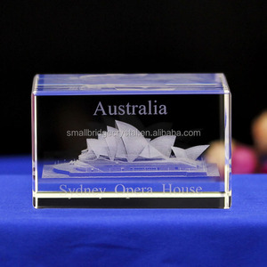 New customized pha lê thủ công mỹ nghệ <span class=keywords><strong>Sydney</strong></span> Opera House Úc 3D <span class=keywords><strong>laser</strong></span> khắc 3D Tinh thể thủy tinh khối - Product Image 2