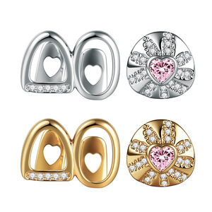 Hip Hop Grillz Heart Shape Rhinestone Inlay Unisex Party Jewelry <b>Set</b> - Product Image 5